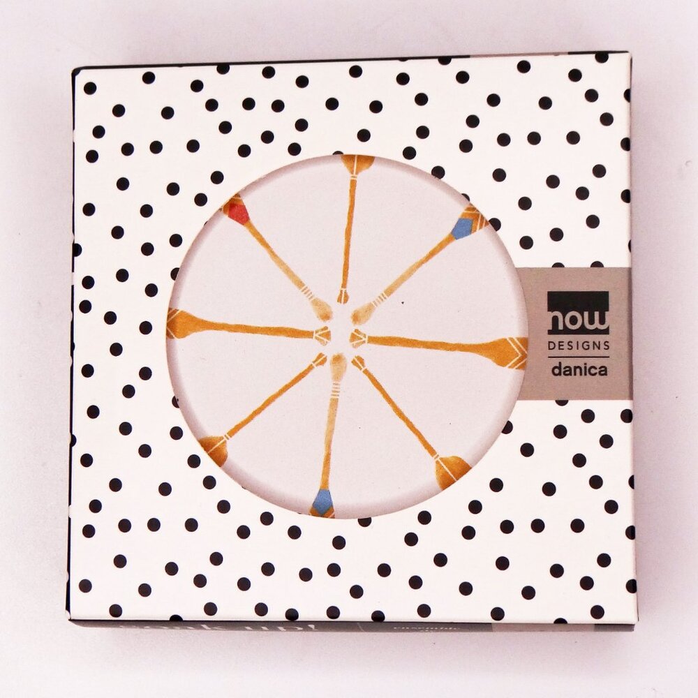 Danica Now Designs Round Coaster Set of 4 Soak Up Lake Life Cork Bottoms Ceramic